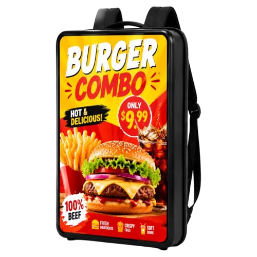 Image of 21.5Inch Touch Screen LCD Advertising Backpack AndroidOS 10800mAh Battery