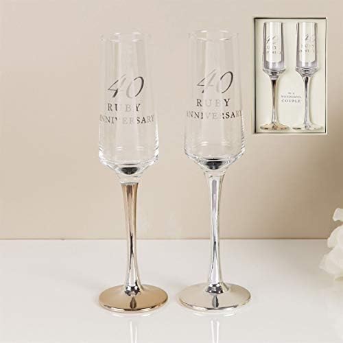 CC Personalised Amore Set of 2 Ruby 40th Wedding Anniversary Straight