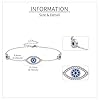 DAYLINLOVE Bracelet mauvais œil en argent sterling 925 Greek Evil Eye Bracelets de protection turc troisième œil Bijou amulette Cadeau pour femme, homme et fille, 23 centimeters, Argent sterling #4