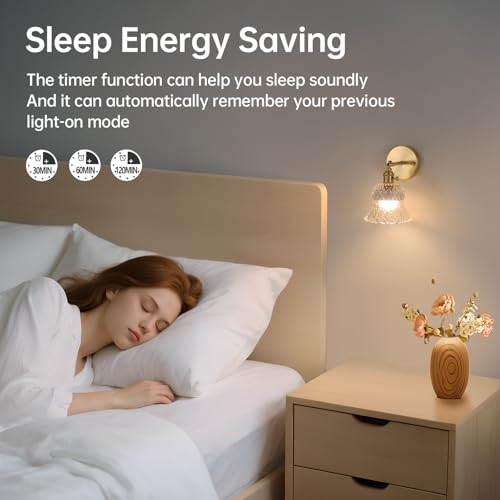 Image of Shenmoyl Vintage Battery Operated Wall Sconces Set of Two, Rechargeable Battery Powered Wall Sconce with Remote Control, Wireless Dimmable LED Light for Bedside Bedroom Kitchen (Transparent Pineapple)