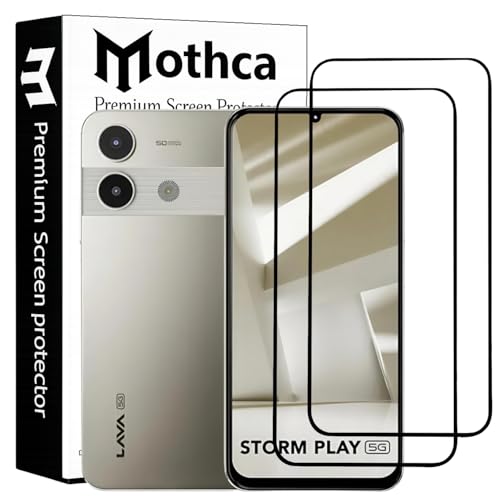 Image of Mothca Military-Grade Tempered Glass Screen Protector Compatible for Lava Storm Lite 5G / Storm Play with Edge to Edge Coverage - Case Friendly, Anti-Scratch & Bubble-Free Installation Kit (Pack of 2)