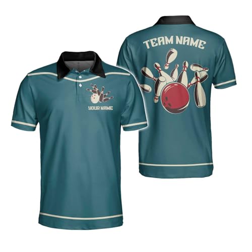 Personalized Name Bowling Polo Shirt 3D for Men and Women, Bowling Shirt, Bowling Shirts for Men Team Bowling Shirt2