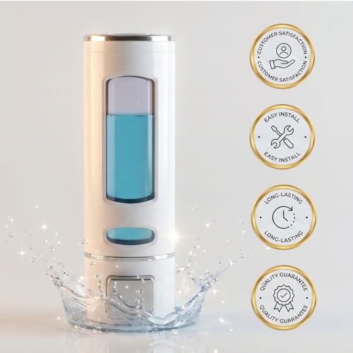 Image of Soap Dispenser for Wash Basin Wall Mounted | Liquid Handwash Dispenser Bottle 400ml | Bathroom & Kitchen Soap Dispenser | Plastic Hand Wash Dispenser | Dish Wash & Shampoo Liquid Dispenser