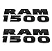 Yoaoo® 2x GENUNE Black Dodge RAM 1500 Emblem Badge 3D Emblem Decals Nameplates Flat Letter Matte OEM
