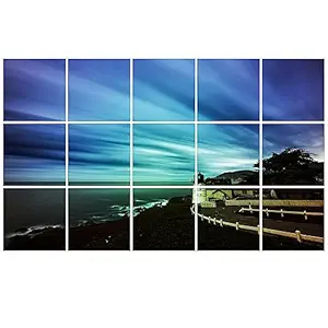 Art sound-absorbing board seaside evening view 15 Pack Acoustic Foam Panel Wedge Studio Soundproofing Wall Tiles 12