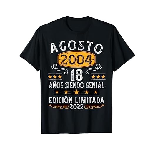 18 Años Cumpleaños Agosto 2004 Hombre Mujer Agosto 2004 18 Camiseta