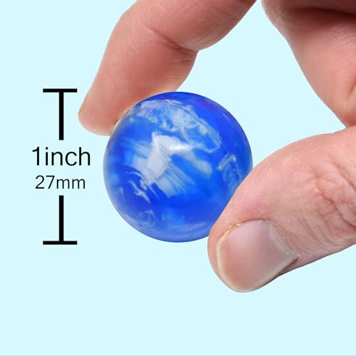 Kiddie Play 25 Bouncy Balls for Kids Party Favors | Clouds Bouncy Ball 27mm | Superball Small Rubber Balls for Kids