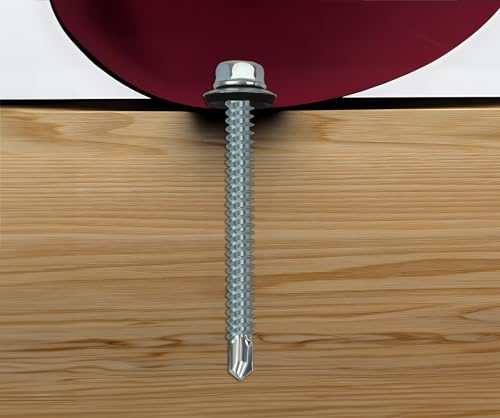 60 Stück Trapezblechschrauben Selbstschneidende Schrauben 6,3 x 75 mm Sechskant Spenglerschrauben mit Dichtscheibe Verzinkt Blechschrauben Bohrschrauben Metalldachschrauben(Silber)