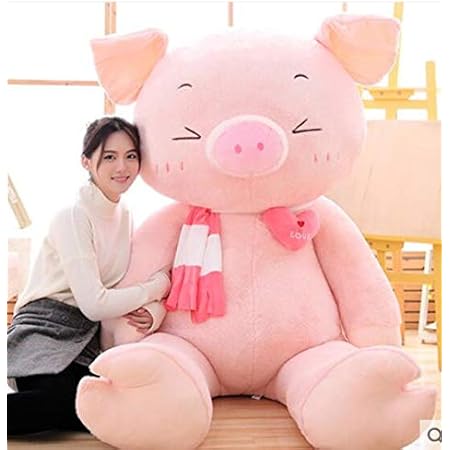 Amazon Co Jp Bears Homeブタ ぬいぐるみ 特大 豚 大きいぶた 抱き枕 クマ縫い包み プレゼント ふわふわぬいぐるみ 服なし 目閉じる 210cm おもちゃ
