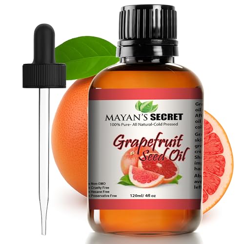 Mayans Secret 100% Pure Grapefruit Seed Oil Premium Quality/Undiluted/Refined Cold Pressed/4 fl oz Glass Jar