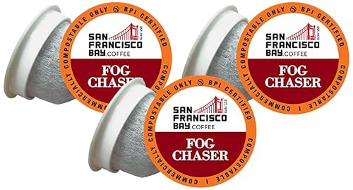 Image of San Francisco Bay Compostable Coffee Pods - Fog Chaser (12 Ct) K Cup Compatible including Keurig 2.0, Medium Dark Roast (Pack of 3)