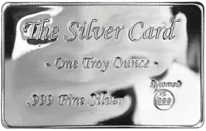 1 Troy oz Sterling Silver Bar, Silver Ounce 999 Sterling Bar, Precision Minted Primary Silver Bar, Mirror Polished Silver Gold Bright Rectangular Coin, Comes with Certificate of Authenticity