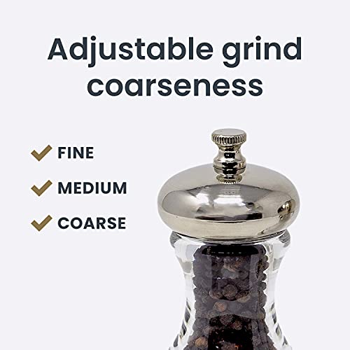 Olde Thompson 4.5" Monterey Acrylic Salt Shaker & Pepper Mill Set, Adjustable Pepper Grinder #TOP1