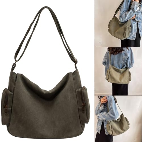 Vintage Canvas College Crossbody Bag Messenger for Women Men Shoulder Bags2