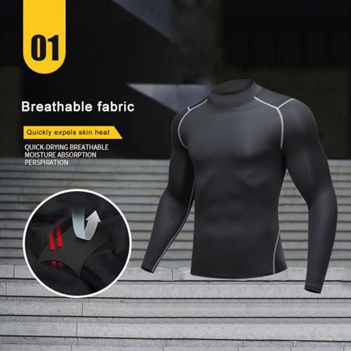 Men's UPF 50+ Long Sleeve Rash Guard Compression Shirt Quick Dry Water Surf Swim Shirts Cold Gear Base Layer Ski Top3