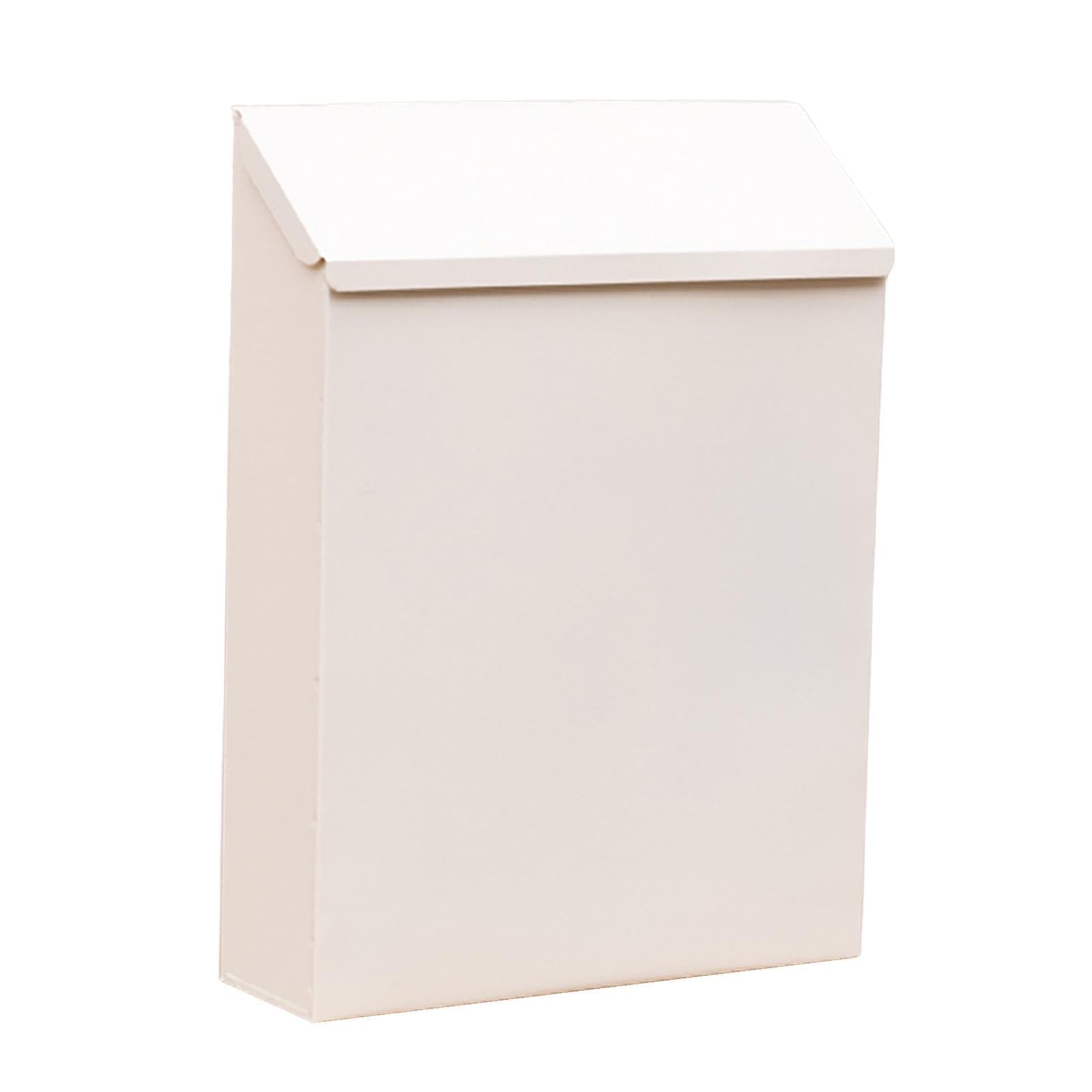 Wall Mounted Mailbox Decorative Modern Letter Box for Front Door House Porch White-image-48
