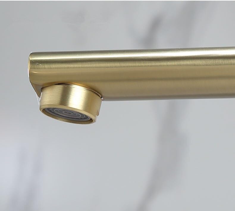 Grifo de lavabo, boquilla alargada, grifo mezclador de Oro pulido, grifo de baño de latón frío y caliente, grúa de agua del fregadero(Slt165)