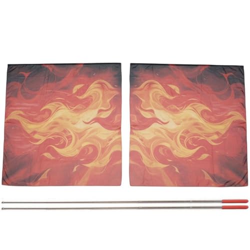 Banderas de alabanza y adoración con varilla flexible rectangular de gasa 2