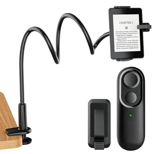 BRGD Soporte para Kindle con Pasapáginas Remoto, Soporte para Leer Libros Electrónicos para Kindle Paperwhite/Oasis/Kobo, iPad, Tablets, 4.7 10.35 Pulgadas