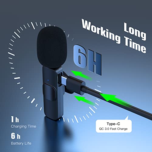 POHHD Microfono a Clip Lavalier Wireless