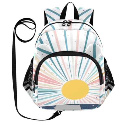 Abstract Sunburst Sky Toddler Harness Backpack for Boys Girls 3-6 Years Kids Backpack with Anti Lost Safety Leash Child Leash Backpack for Travel Preschool Walking