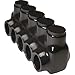 Morris 97586 Multi-Cable Multi Conductor Single Side Entry Connector Type with 4 Ports and 500-4 Wire Range, Black