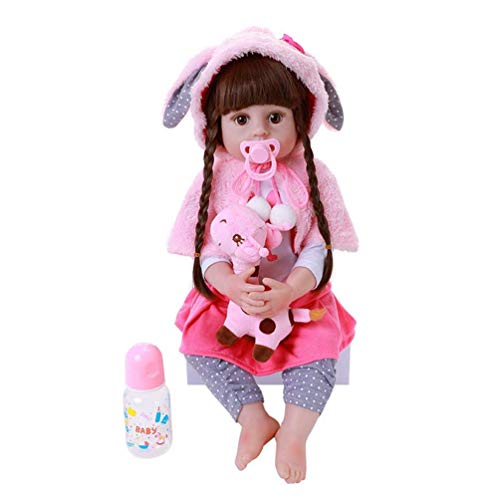22 Zoll Lebensechte Reborn Prinzessin Babypuppen mit langem Haar Realistische Ganzkörper Vinyl Silikon Kleinkind Weiche… – Bild 5