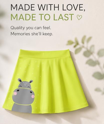 Image of KYDA KIDS Girls 100% Pure Cotton Skater Skirt with Attached Inner Shorts | Ideal for Summer Sports, Play & Casual Wear | Comfortable Fit for Girls Aged 2-16 Years