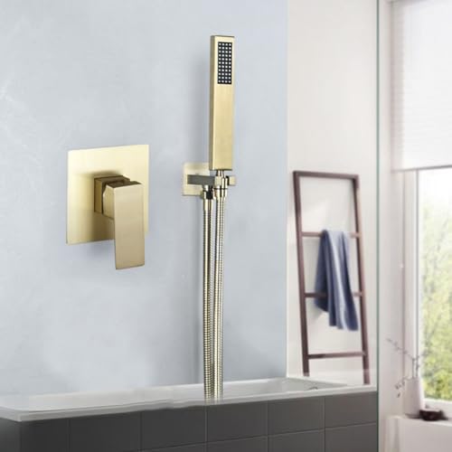Mitigeur de douche à poignée unique avec robinets de bain brossés pour un débit d'eau stable