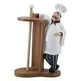 Fat Chef Kitchen Decor - Cute Paper Towel Holder Resin Figurine Home Furnishing Desktop Restaurant Hotel Bar Roll Holder