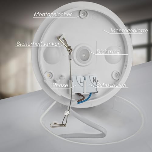 BRILONER - LED Deckenlampe 98cm mit indirektem Licht, 3 cm flach, 36W, 4800lm, neutralweißes Licht, Lampe, Deckenleuchte, Wohnzimmerlampe, LED Panel, Küchenlampe, Deckenbeleuchtung, 98x20x3 cm, Weiß