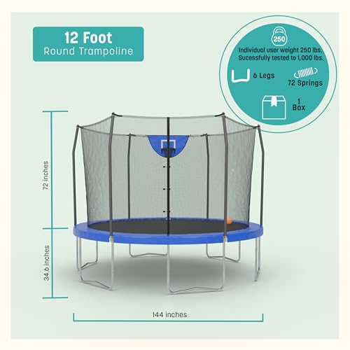 image for Skywalker Trampolines Skywalker Trampoline Outdoor Jump N' Dunk 8 FT, 