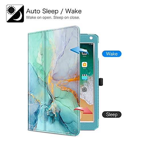 Fintie Folio Case for iPad 6th / 5th Generation (2018/2017), iPad Air 2 / Air 1 (9.7 Inch) - [Corner Protection] Premium Vegan Leather Stand Cover, Emerald Marble