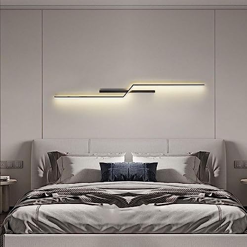 Aplique de pared LED moderno de tira larga para iluminación interior 4