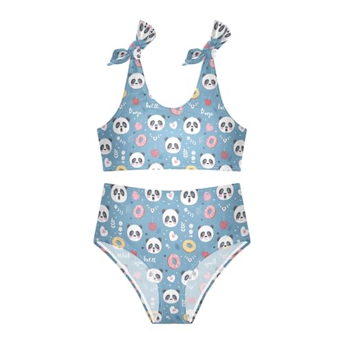 Cute Panda Donut Girls Two Piece Tankini Swimsuits Summer Bathing Suit Beach Swimwear Set4