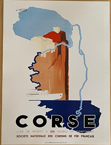 Poster La Corse SNCF vintage déco murale vintage retro 30x40cm