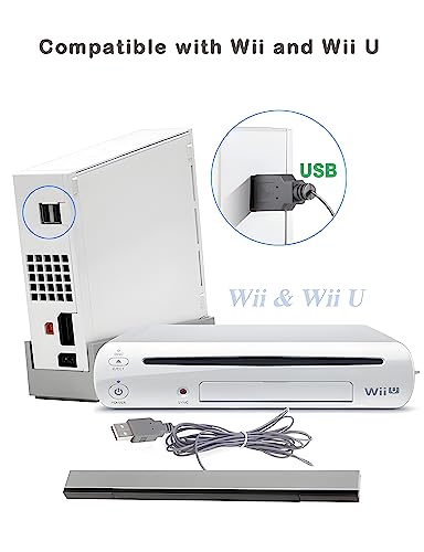 USB Wired Wii Sensor Bar, Replacement Infrared Ray Motion Sensor Bar for Nintendo Wii/ Wii U/ PC -Black & Silver - Thumbnail 3