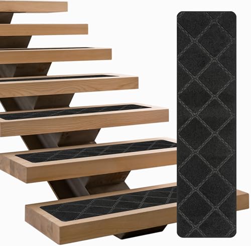 Alfombras para escaleras linconson de 8x30 pulgadas lavables antideslizantes