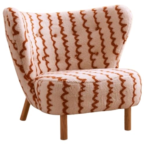 NMVAWIPT Sillón Orejero De Terciopelo Jacquard con Estructura Madera Maciza, Sofá Individual For Balcón Casa Huéspedes(Color2(Wool))