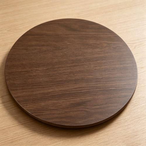 Plateau Tournant Table en Pierre Frittée Marron 100cm
