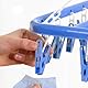 gogocow Sockentrockner Wäscheständer, Kleiderständer, Faltbarer Trocknerbügel mit 32 Clips, Babykleidung, Kleiderbügel für Unterwäsche, Socken, Höschen (Blau)