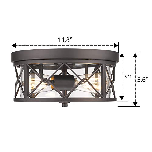Zeyu ZY25-F ORB 2-Light Flush Mount Ceiling Light thumb #5