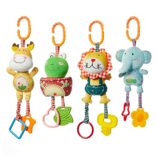 Babyspielzeug für 0, 3, 6, 9, 12 Monate, Handbells Baby Rasseln mit Beißringen Weiches Plüsch Frühentwicklung Kinderwagen Auto Spielzeug für Kleinkinder, Neugeborene Geburtstagsgeschenke, 4er Pack