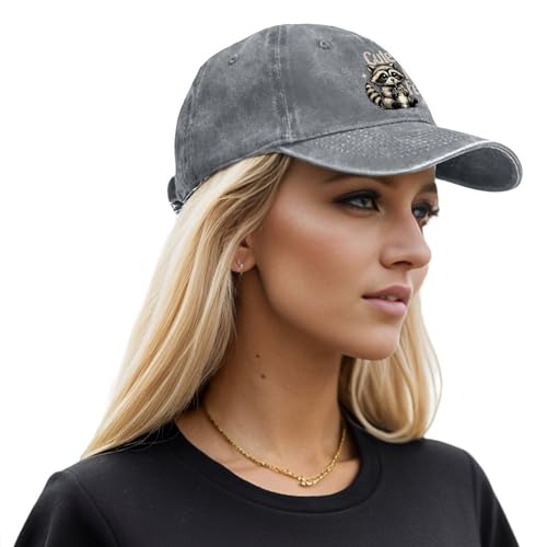 Gorra de mezclilla estilo denim unisex con diseño de mapache miniatura 6