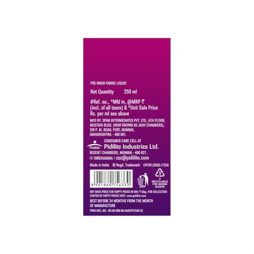 Image of StainOff Fabric Stain Remover Liquid - 250ml, Pack of 1 | Powerful Spot Cleaner for Clothes, Upholstery & Linen | Safe on All Fabrics | Quick Action Formula