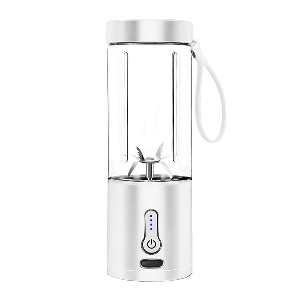 Potężny przenośny blender 530 ml do koktajli koktajlowych ładowany przez USB robot kuchenny mikser owoców mini sokowirówka blender kubek (200412-biały)