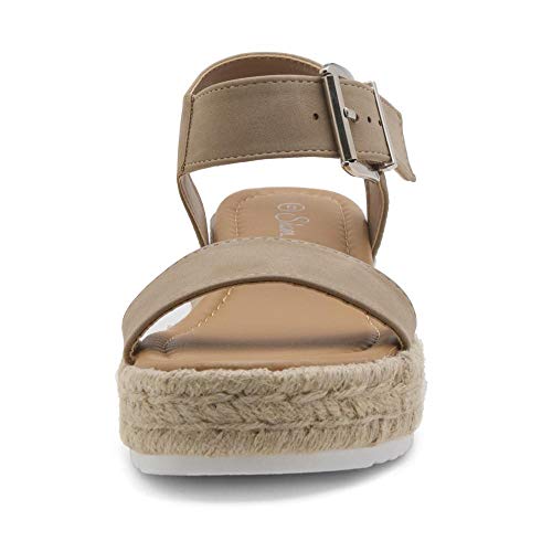 image for Shoe Land Alysa Womens Open Toe Ankle Strap Platform Wedge Shoes Casua