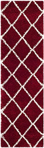 Image of Handwoven Microfibre 3D Rug for Living Room (Red & Ivory, 2 X 6 Feet (Runner), Microfibre)