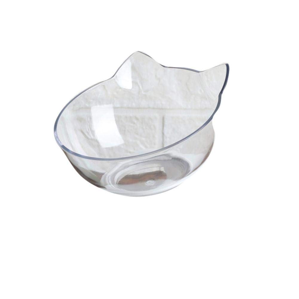 Double gamelle antidérapante pour chat, double gamelle pour chat avec support surélevé, nourriture et eau pour animaux domestiques, multicolore 1/2/3/4 pièces (bol transparent uniquement, 4 pièces)