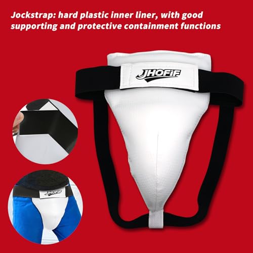 JHOFIF Sparring Gear 13PCS Set for Youth & Adult - Taekwondo Sparring Gear with Boxing Gloves, Headgear, Chest Guard, Boxing Equipment for Karate, Kickboxing, MMA Training & Competition (Blue, 4#) - Thumbnail 6